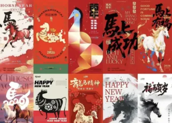 80款2026马年新年海报PSD素材