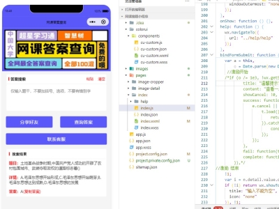 网课搜题 小猿题库多接口微信小程序源码 自带流量主