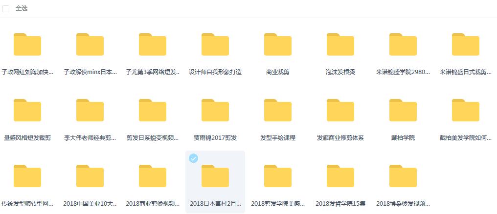 32G商业美发烫发视频、理发修剪教程合集