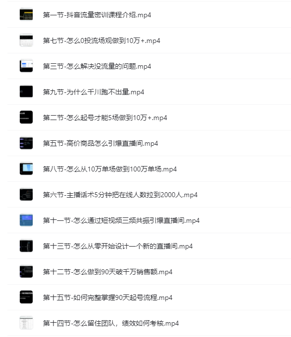 15堂抖音高手经验传承课程&抖音小店无货源运营系列课程