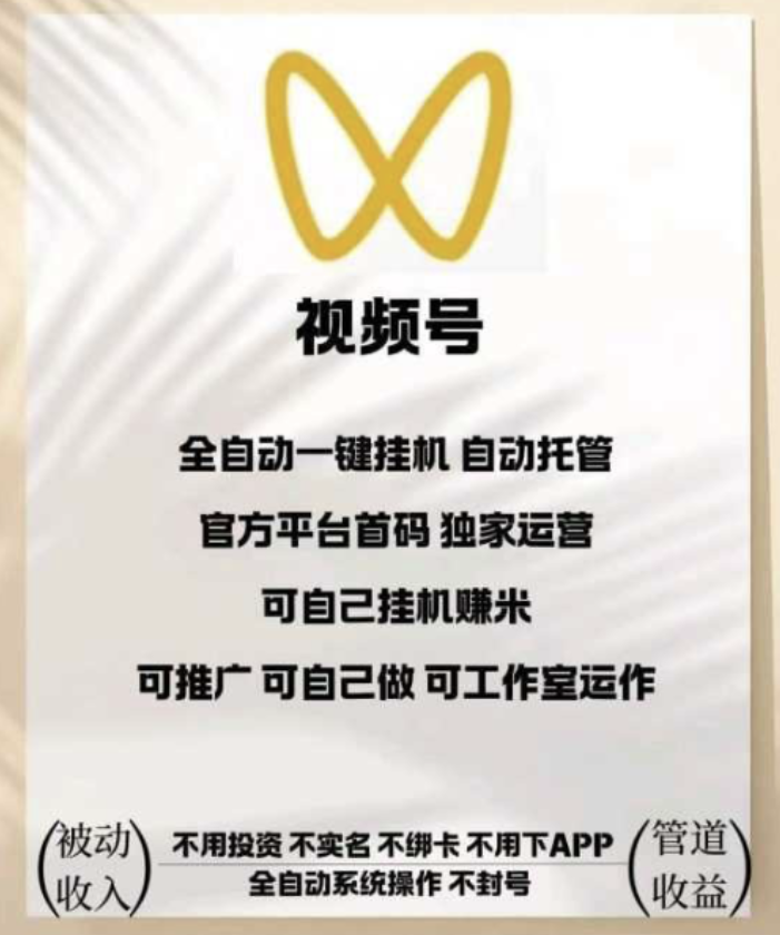 2025最新视频号全自动挂机项目，全网单价最高，可无限放大批量操作，直接躺赚