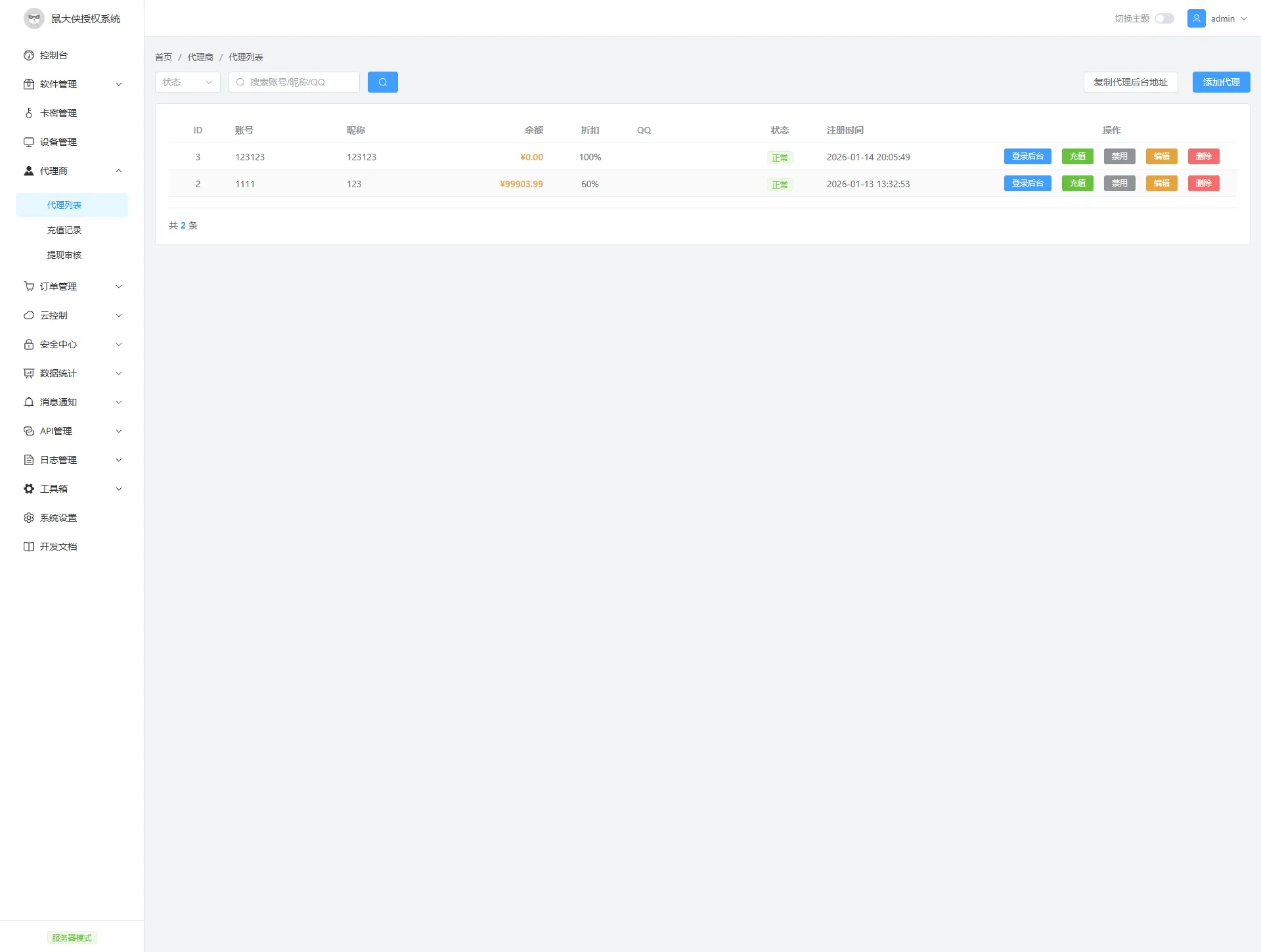 鼠大侠授权系统 V2.0