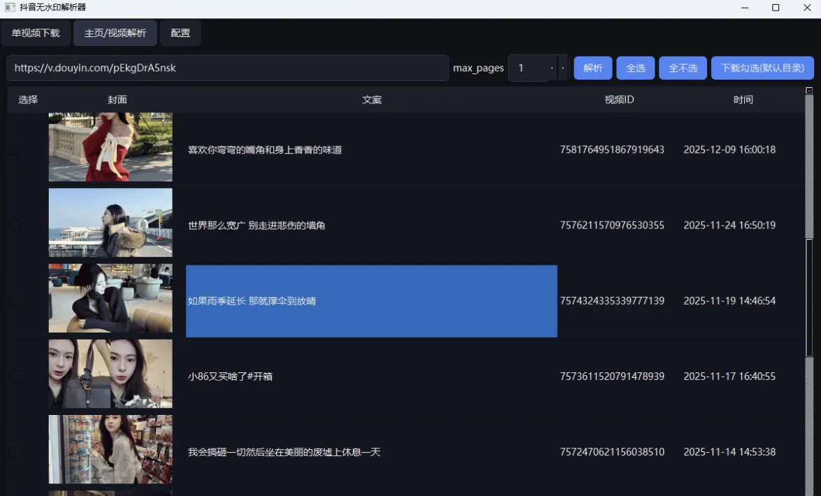抖音无水印视频下载工具