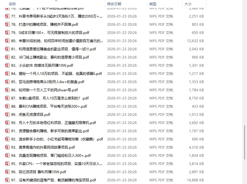 108个副业项目拆解，提供思路