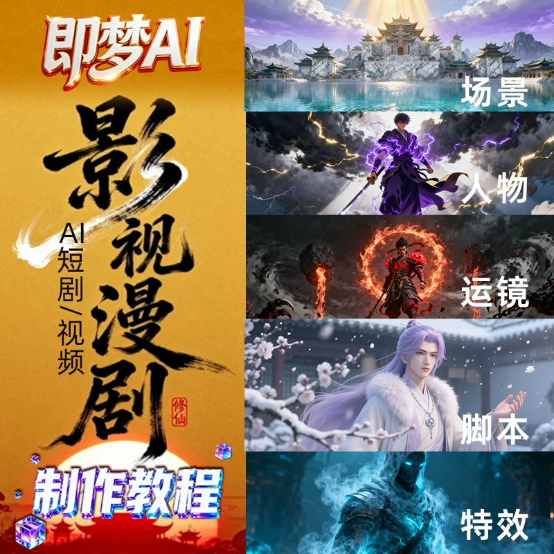 即梦AI动漫影视剧oiioii生成视频提示词分镜运镜可灵豆包制作教程