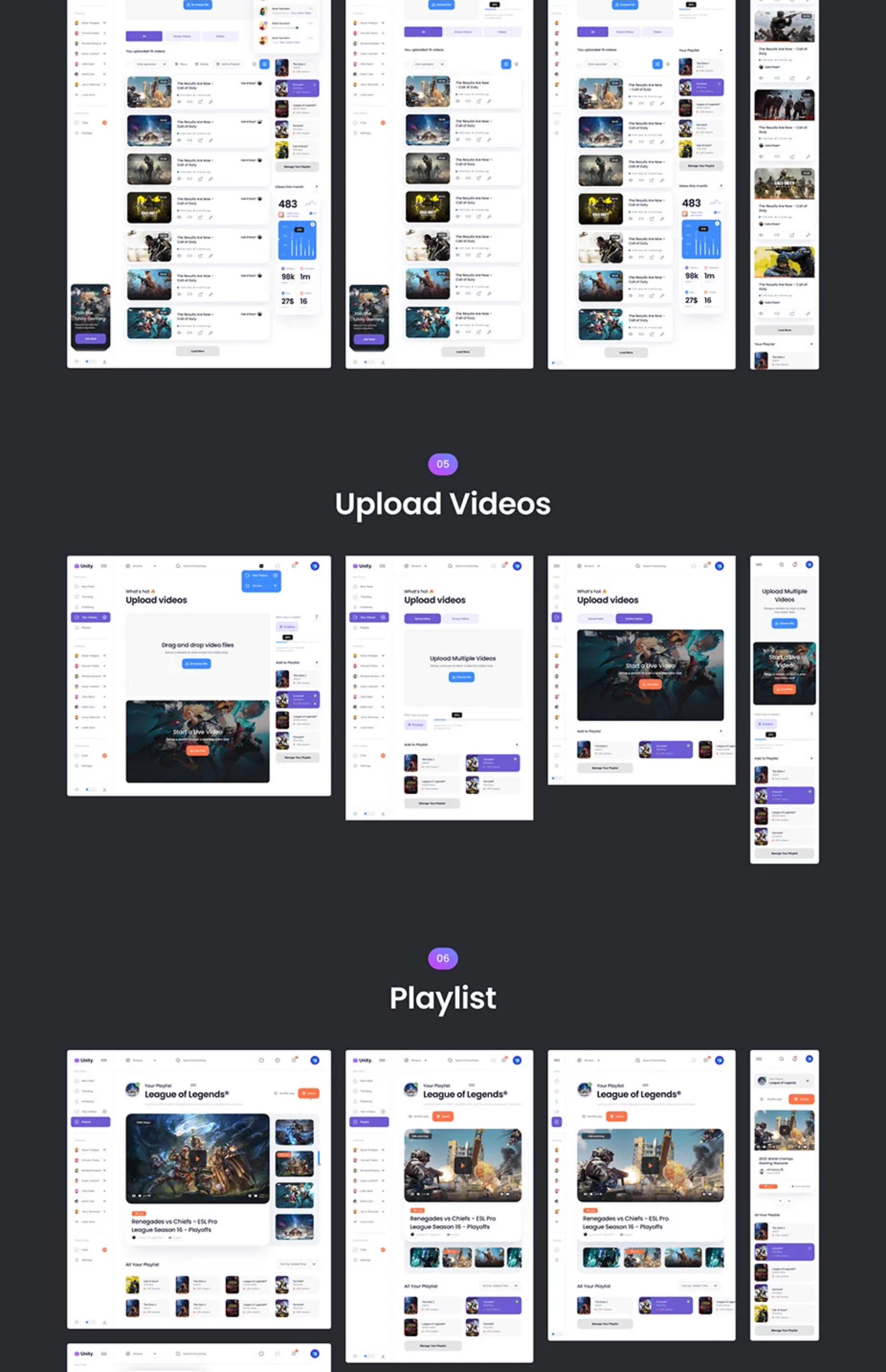 游戏APP后台管理系统HTML网站模板源码UI设计界面模板XD\SKETCH