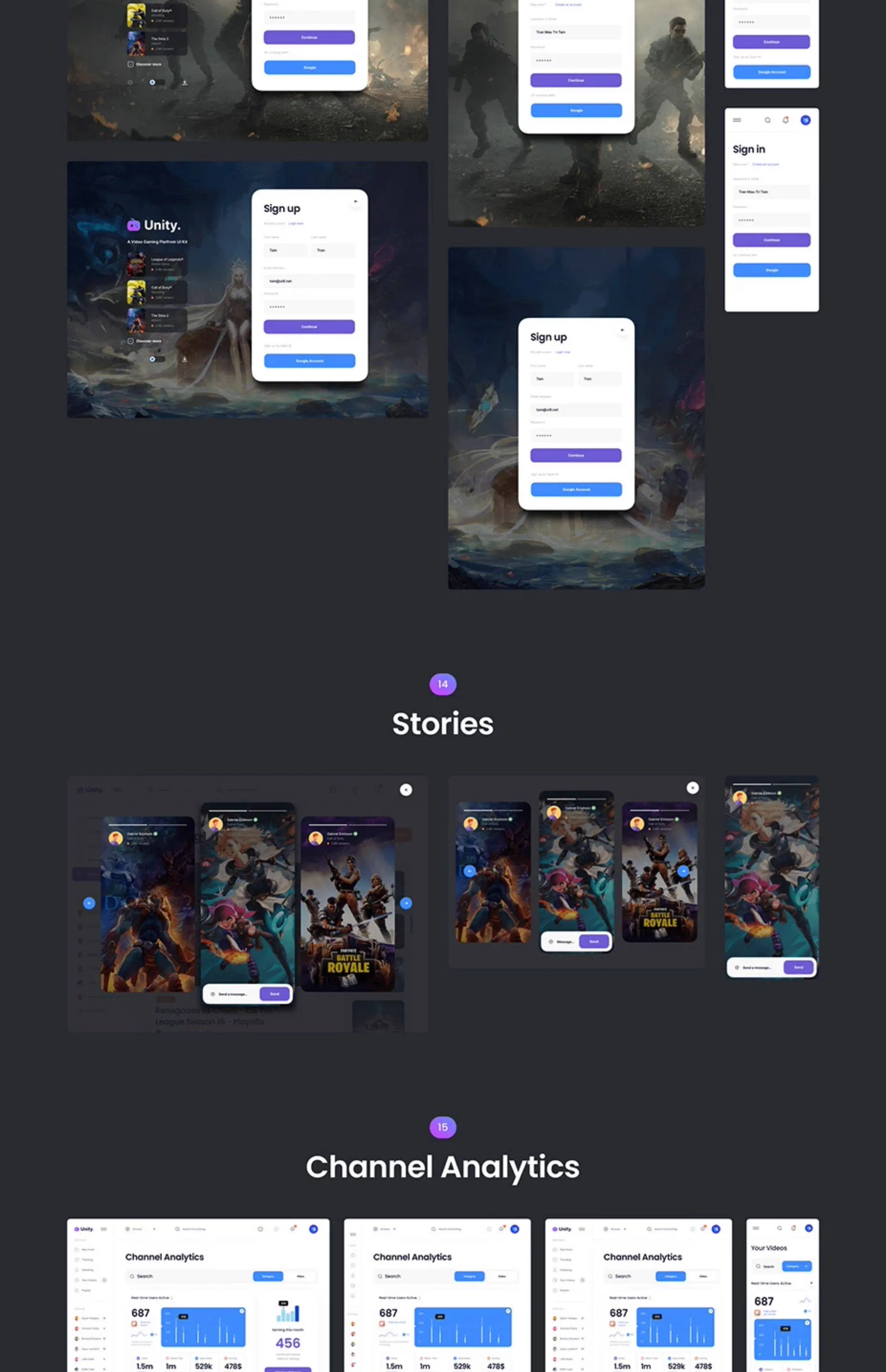 游戏APP后台管理系统HTML网站模板源码UI设计界面模板XD\SKETCH