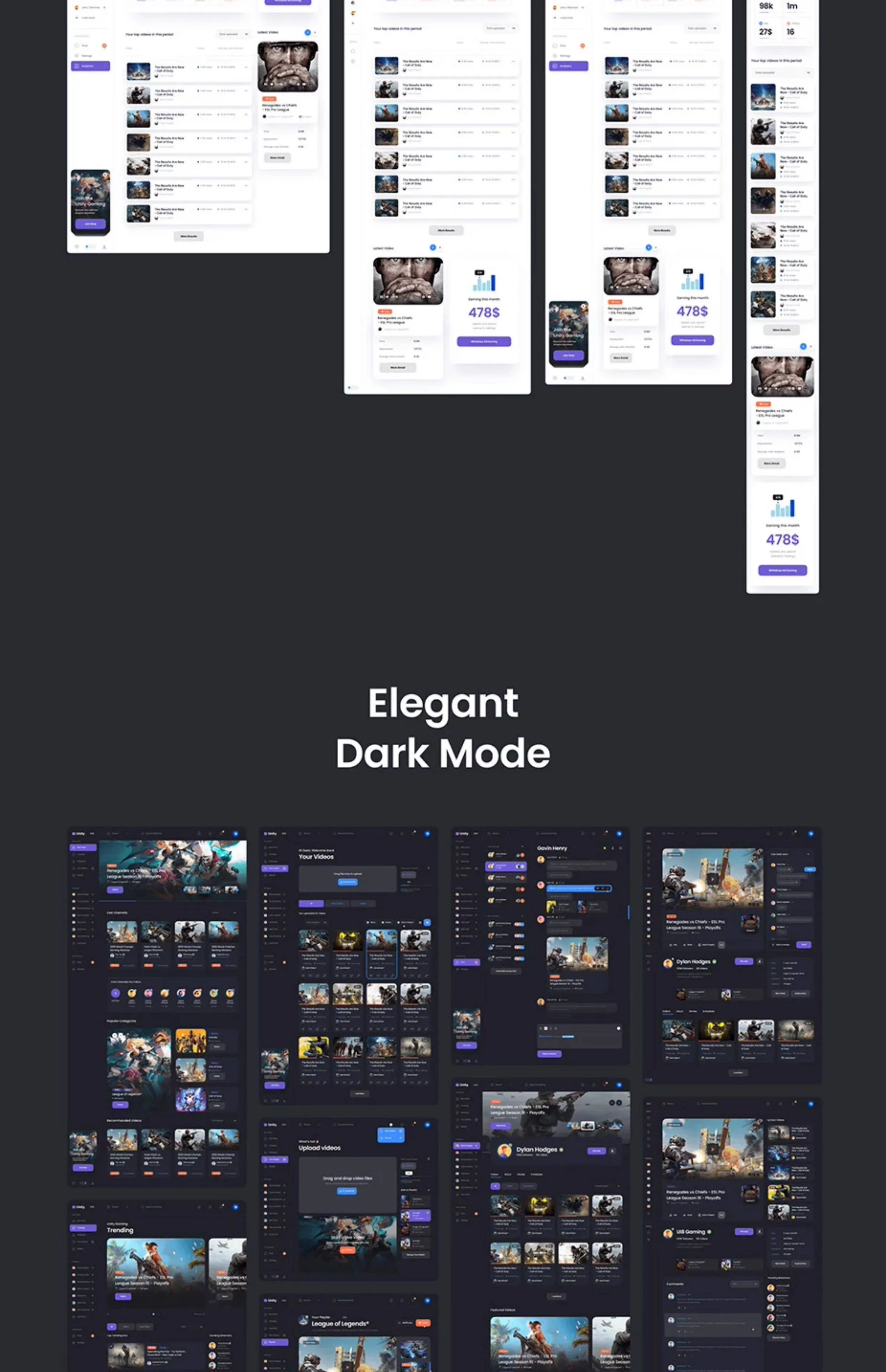 游戏APP后台管理系统HTML网站模板源码UI设计界面模板XD\SKETCH