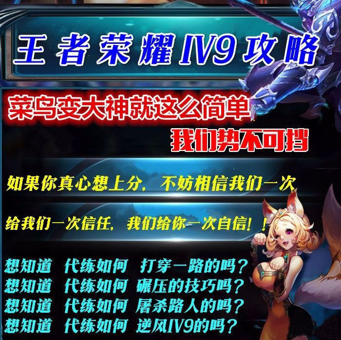 某宝买的王者荣耀教程代练攻略